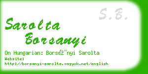 sarolta borsanyi business card